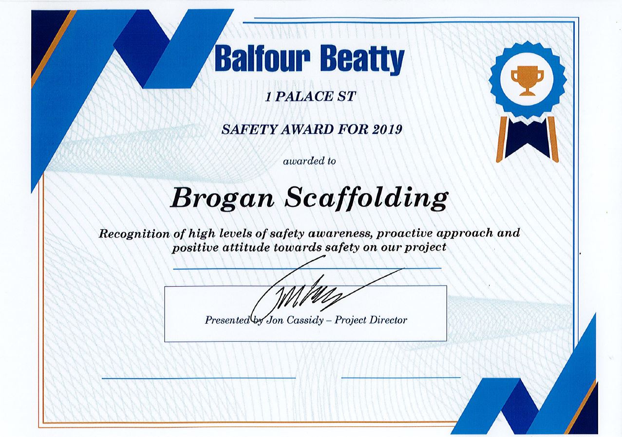 Construction access company wins a safety award from Balfour Beatty